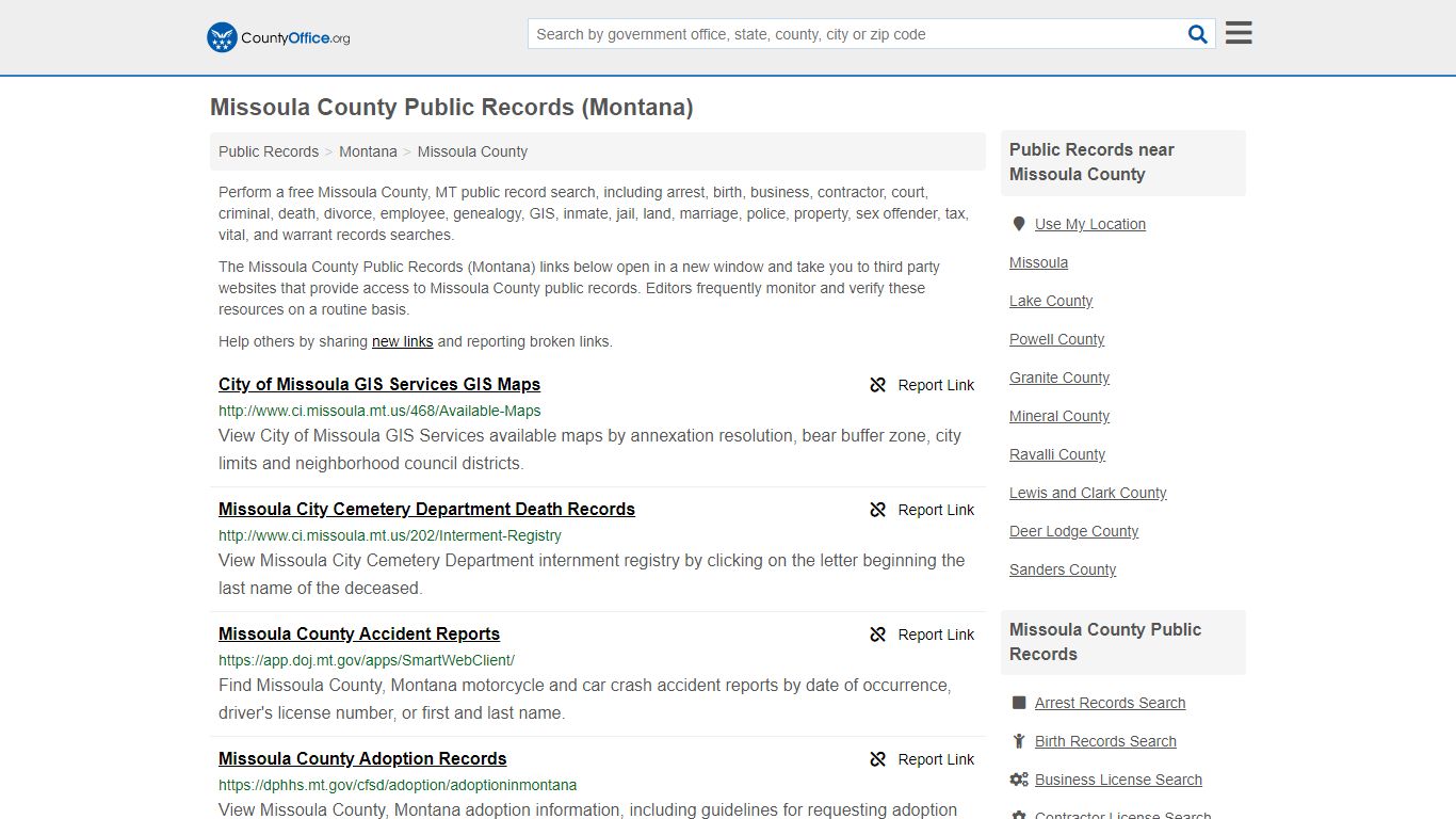 Public Records - Missoula County, MT (Business, Criminal ...