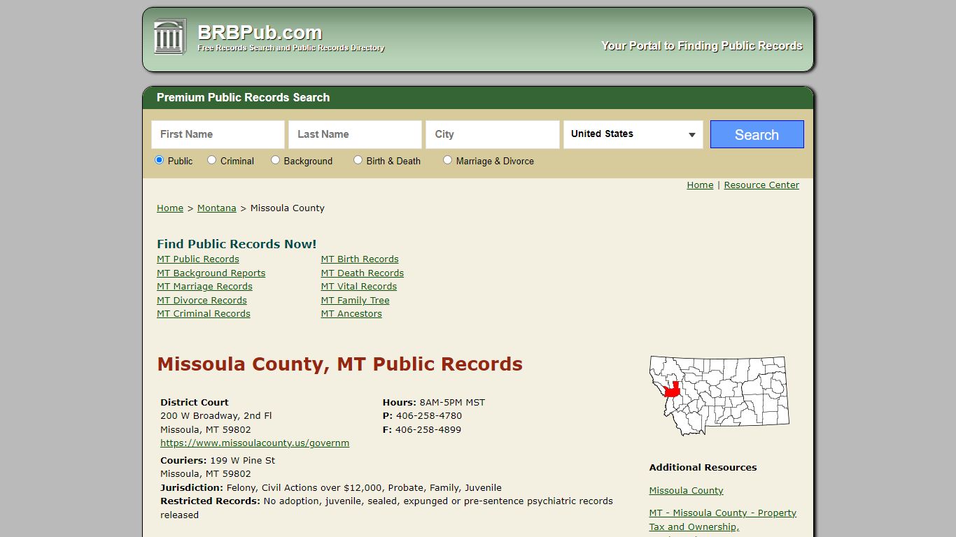 Missoula County Public Records | Search Montana Government ...