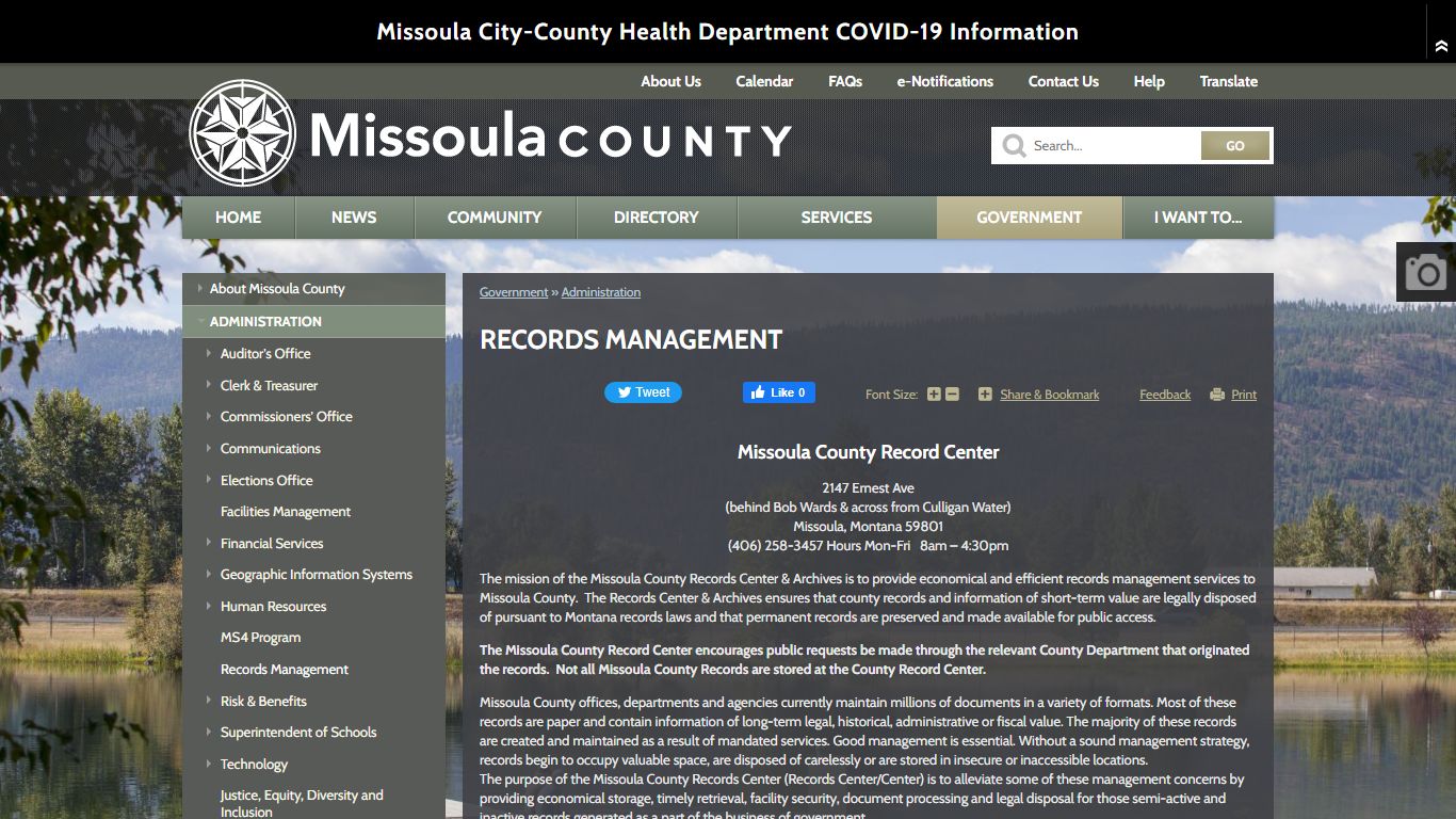 Records Management | Missoula County, MT